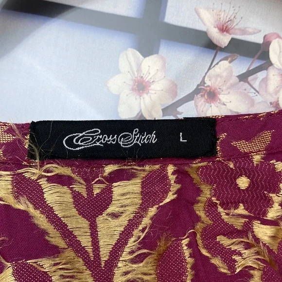 Pakistani Cross Stitch Embroidered & mirror work Kurta size large - Picture 5 of 7